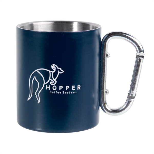 10 oz. stainless steel mug with carabiner clip handle.... from ASI 62088 IDProductsource
