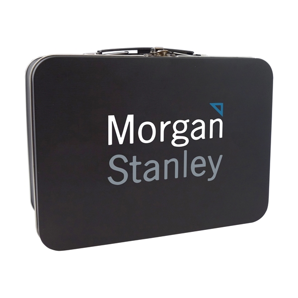 8" x 6" x 4" matte black retro lunchbox with two... from ASI 90807 Tekweld