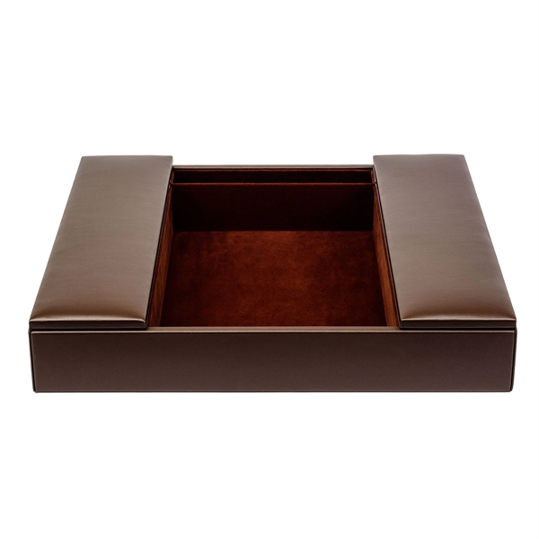 Chocolate brown enhanced conference room organizer made of leatherette material.... from ASI 48125 Dacasso / DaCasso
