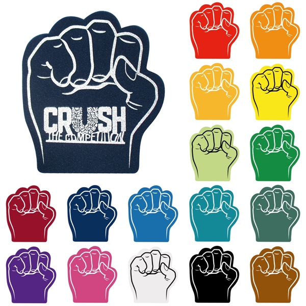 Our 14" high foam fist cheering mitt novelty has hand slits... from ASI 54886 Foamworx / FoamWorx