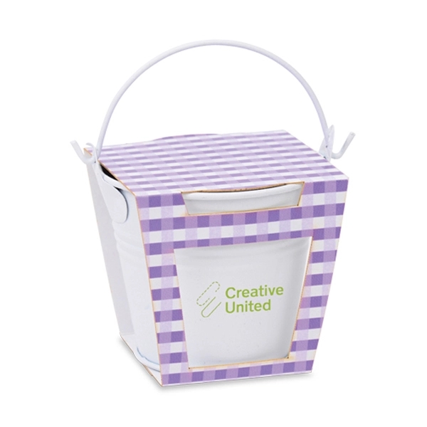 Mini bucket planter kit featuring a soil disk, seed packet and... from ASI 54100 Fields Manufacturing Inc / Sprout Tyme Line by American Greenwood