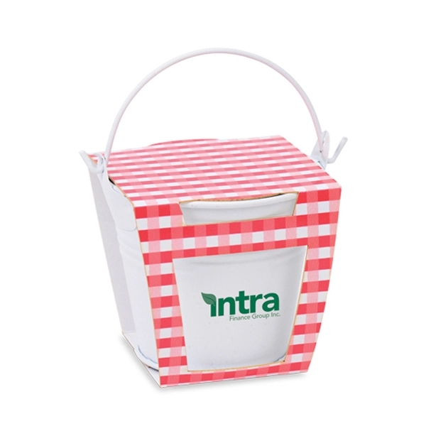 Mini bucket planter kit featuring a soil disk, seed packet and... from ASI 54100 Fields Manufacturing Inc / Sprout Tyme Line by American Greenwood