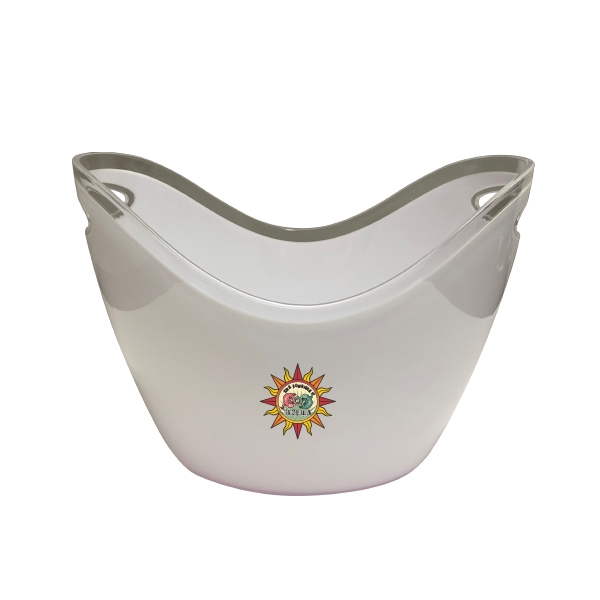 Four liter ice bucket made of white acrylic.... from ASI 62677 iline PROMO (The Innovative Line)