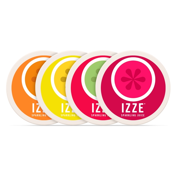 4 round white ceramic stone coasters with non-slip cork back. Great... from ASI 34040 Alexander Mfg Co