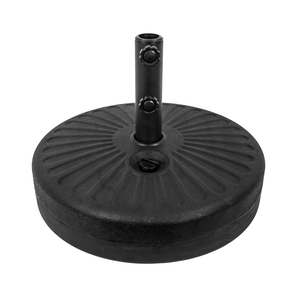 Black patio umbrella base. High-density, impact-resistant plastic. Fill with water.... from ASI 89955 StrombergBrand / Stromberg Brand