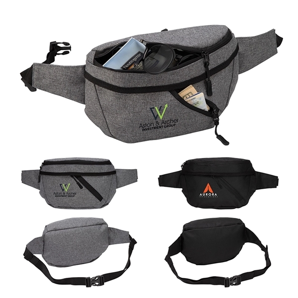Ontario Two-Pocket Crossbody/Waist Bag... from ASI 67866 Logomark/Valumark