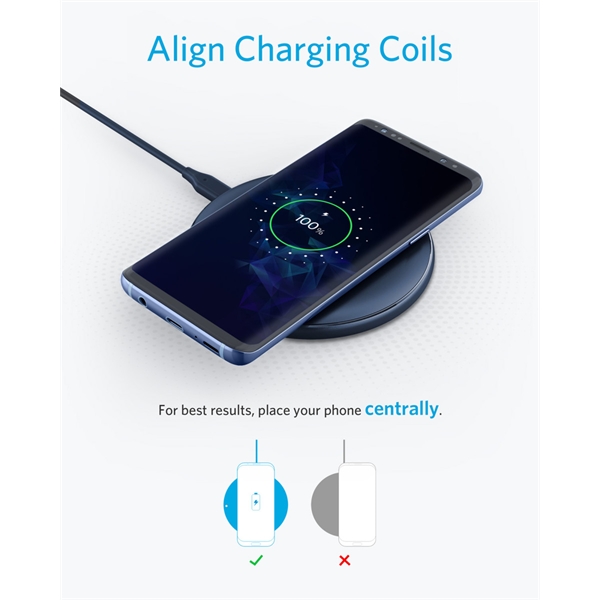 10W Qi wireless charger with LED indicator light.... from ASI 56070 Gemline / Gemline®