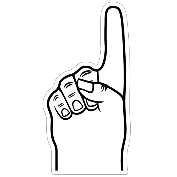 Foam EVA hand, 6.5" tall with flat base to grab attention... from ASI 54886 Foamworx / FoamWorx