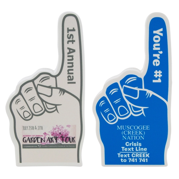 Foam EVA hand, 6.5" tall with flat base to grab attention... from ASI 54886 Foamworx / FoamWorx