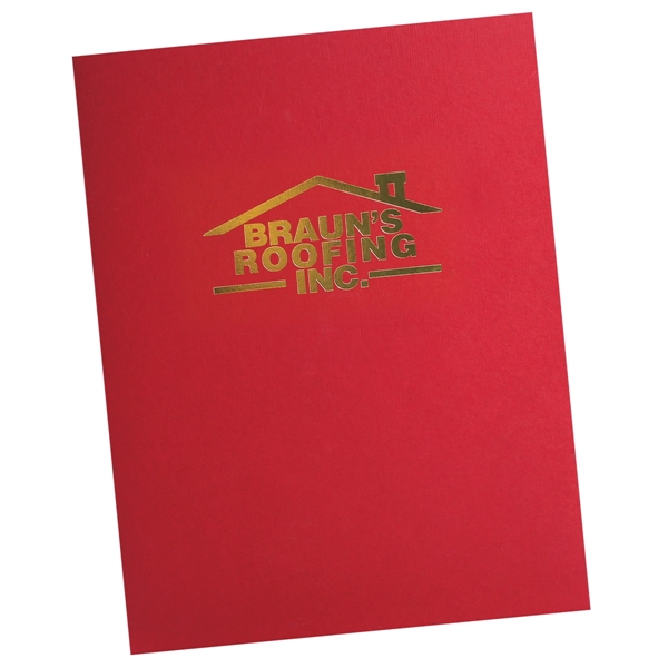 Foil stamped Quick-Ship economy folder with standard business card slots.... from ASI 32050 Admore / Admore®