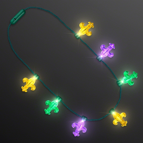 Fleur de Lis Light bulbs Mardi Gras Necklace; Blank Pricing... from ASI 34194 ALightPromos