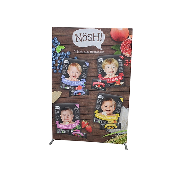 90" x 60" soft knit polyester banner with aluminum stand and... from ASI 36558 Aprons, Etc.