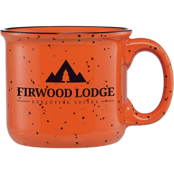 14 oz. ceramic mug with speckled glaze design and black halo... from ASI 71920 Moderne Glass Company Inc / Glass America®