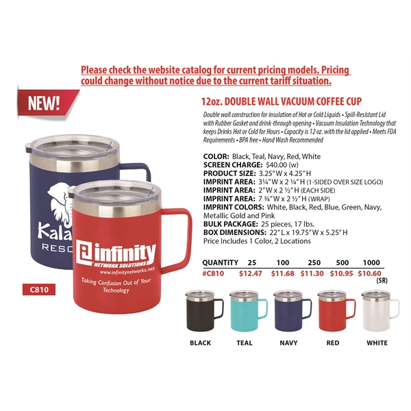 This 12 Oz. Double Wall Vacuum Coffee Cup comes in various... from ASI 92868 US Poly Enterprise Inc / The Poly Line
