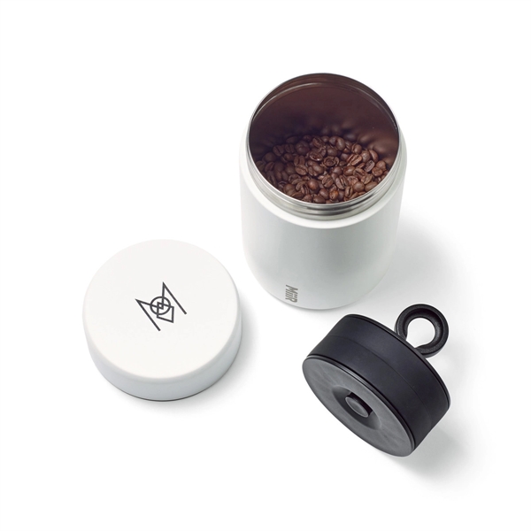 Coffee canister with innovative accordion-style seal kicks out oxygen and locks... from ASI 56070 Gemline / Gemline®