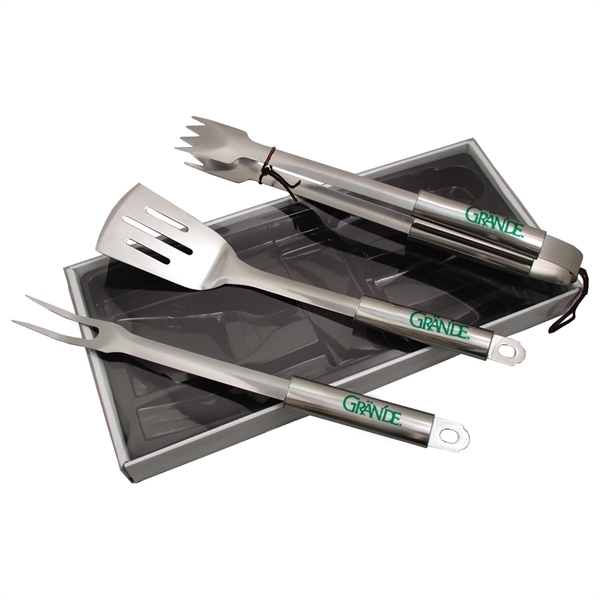 BBQ set of stainless steel turner, fork and tong packaged in... from ASI 38120 Ball Pro / Diversified Quality Kitchenware