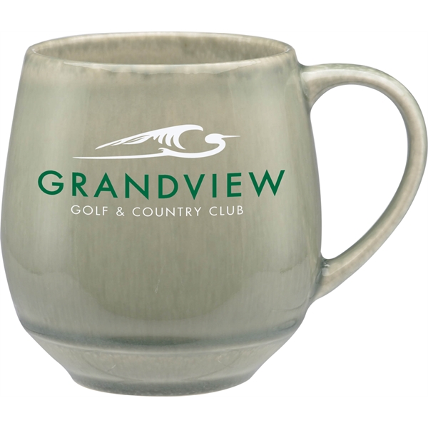 18 oz. mug with reactive glaze, unique bulbous shape and large... from ASI 71920 Moderne Glass Company Inc / Glass America®