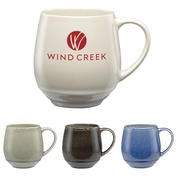 18 oz. mug with reactive glaze, unique bulbous shape and large... from ASI 71920 Moderne Glass Company Inc / Glass America®