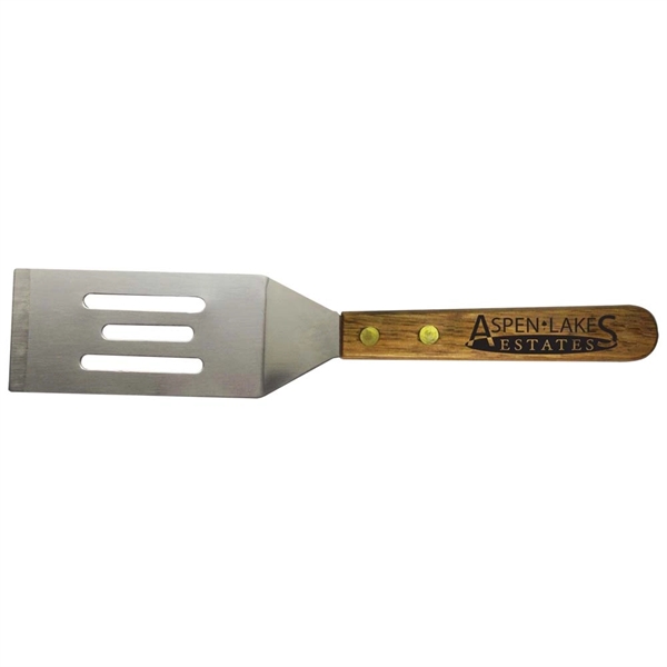 8" x 1 5/8" slotted spatula with a wood handle and... from ASI 38120 Ball Pro / Diversified Quality Kitchenware