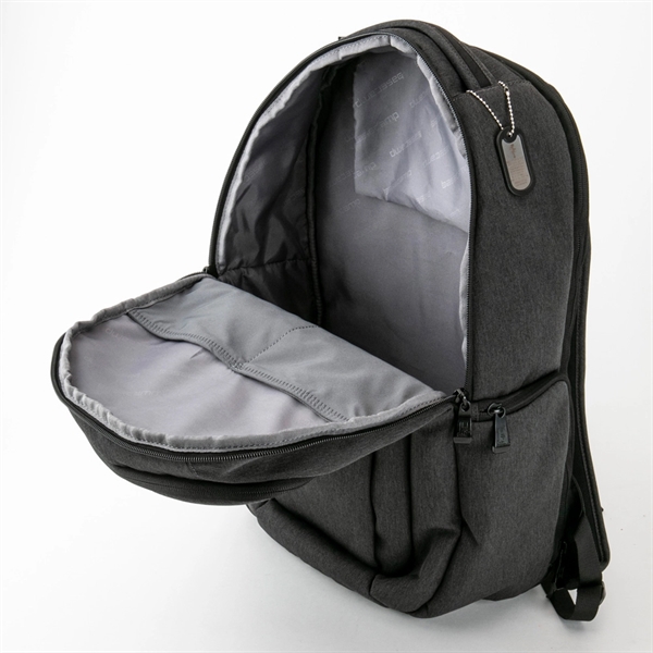 Heathered polyester backpack with space for 17" laptop, zip closure and... from ASI 88060 Snugz/USA Inc / Sweda®