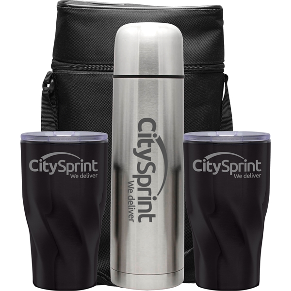 Stainless steel set with 1 liter beverage carrier, two 12 oz.... from ASI 71920 Moderne Glass Company Inc / Glass America®