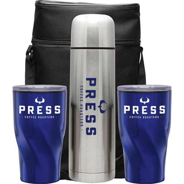 Stainless steel set with 1 liter beverage carrier, two 12 oz.... from ASI 71920 Moderne Glass Company Inc / Glass America®