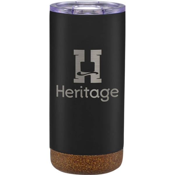 18 oz. stainless steel tumbler with double wall, vacuum insulation, cork-colored... from ASI 71920 Moderne Glass Company Inc / Glass America®