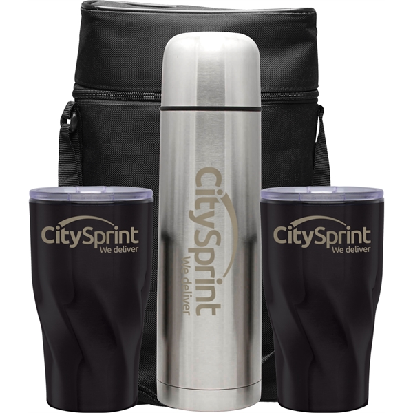 Gift set with a 1 liter beverage carrier, two 16 oz.... from ASI 71920 Moderne Glass Company Inc / Glass America®