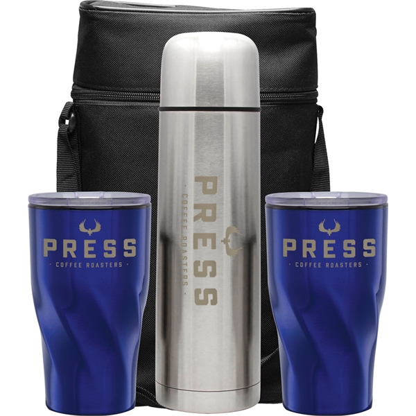 Gift set with a 1 liter beverage carrier, two 16 oz.... from ASI 71920 Moderne Glass Company Inc / Glass America®