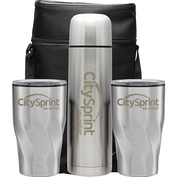 Gift set with a 1 liter beverage carrier, two 16 oz.... from ASI 71920 Moderne Glass Company Inc / Glass America®