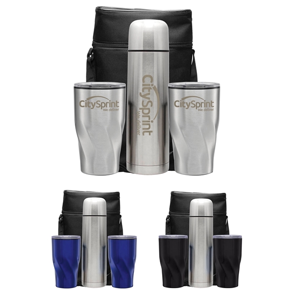 Gift set with a 1 liter beverage carrier, two 16 oz.... from ASI 71920 Moderne Glass Company Inc / Glass America®