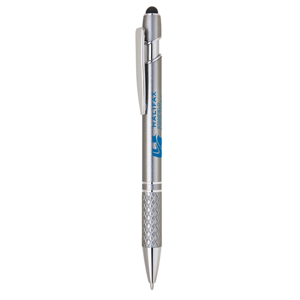 Aluminum click action ballpoint pen with soft stylus tip.... from ASI 31517 Admart Products / Admart Line