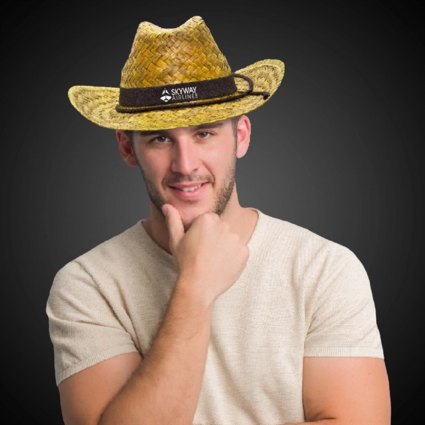 Assorted colored straw cowboy hat with a customizable band.... from ASI 42016 Brighter Promotions Inc
