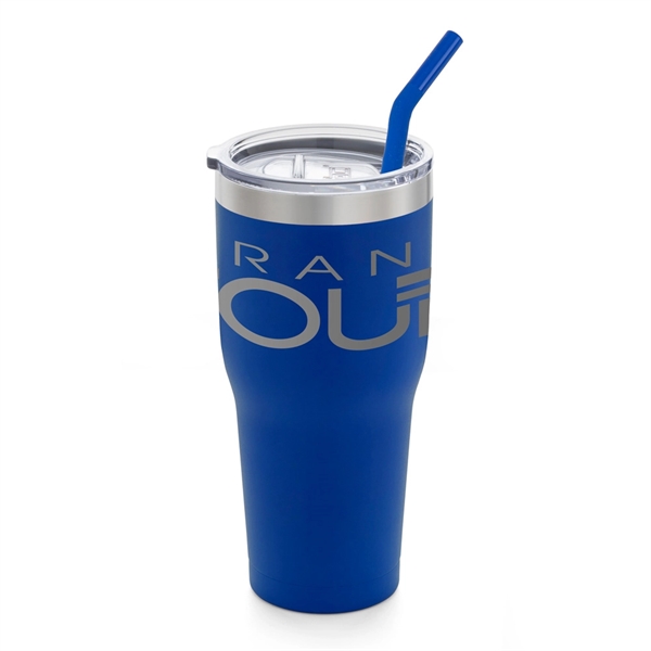 Double wall stainless steel tumbler with clear AS plastic lid, reusable... from ASI 88060 Snugz/USA Inc / Sweda®