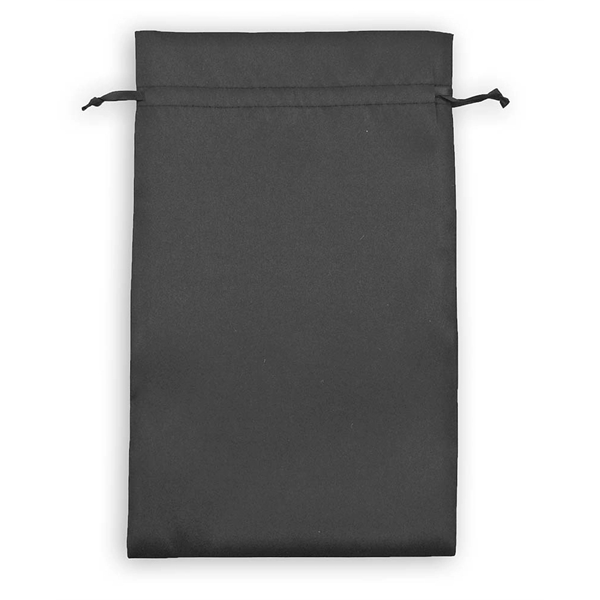 Black tie satin drawstring bag with double drawstring construction and multiple... from ASI 41630 Brave USA