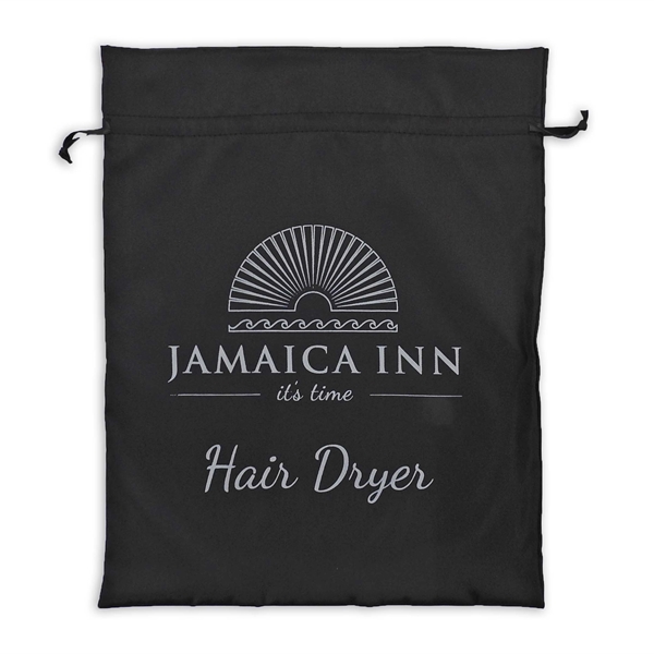 Black tie satin drawstring bag with double drawstring construction and multiple... from ASI 41630 Brave USA