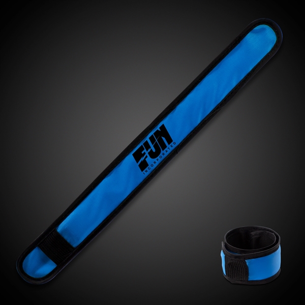 Colorful 14" slap bracelets with matching reflective nylon/polyester covers and LED... from ASI 42016 Brighter Promotions Inc