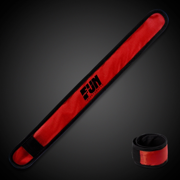 Colorful 14" slap bracelets with matching reflective nylon/polyester covers and LED... from ASI 42016 Brighter Promotions Inc