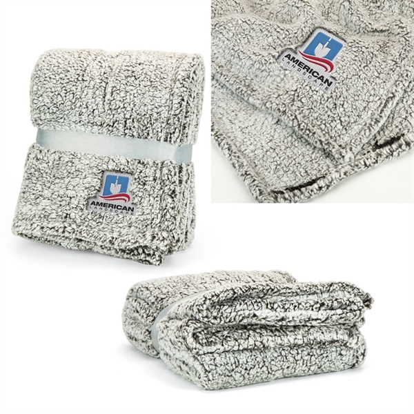 50" x 60" Sherpa blanket packaged with gray ribbon.... from ASI 88060 Snugz/USA Inc / Sweda®