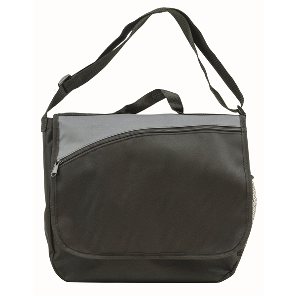 Messenger bag with zippered front pocket, 600 denier polyester.... from ASI 34046 Allcasion Travelware Co