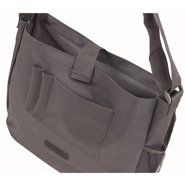 Messenger bag with zippered front pocket, 600 denier polyester.... from ASI 34046 Allcasion Travelware Co