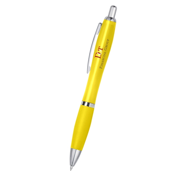 Ballpoint pen with plunger action and rubberized grip.... from ASI 61125 Hit Promotional Products / Hit®