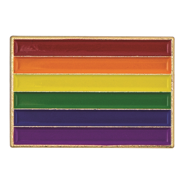 1" die struck metal LGBTQ lapel pin with gold finish and... from ASI 52263 EMT / EMT EASY