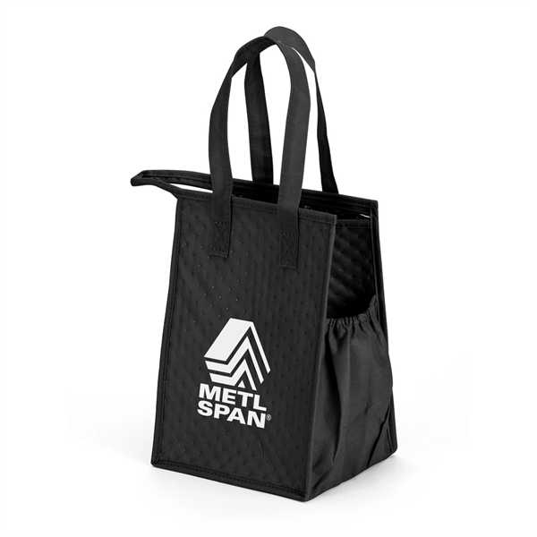 Non-woven foil lined cooler tote with handles, top zipper and PP... from ASI 88060 Snugz/USA Inc / Sweda®