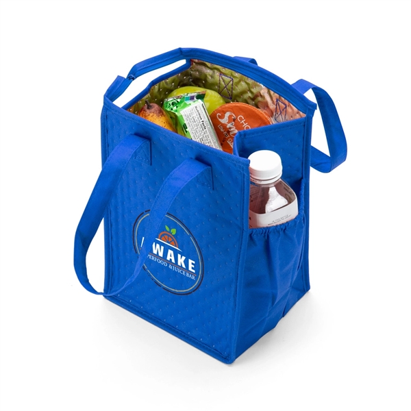 Non-woven foil lined cooler tote with handles, top zipper and PP... from ASI 88060 Snugz/USA Inc / Sweda®