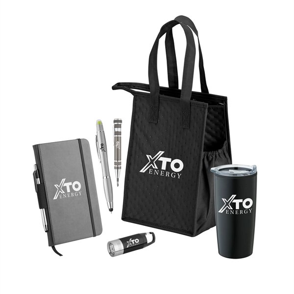 Gift set with insulated cooler tote, notebook set, ballpoint pen with... from ASI 88060 Snugz/USA Inc / Sweda®