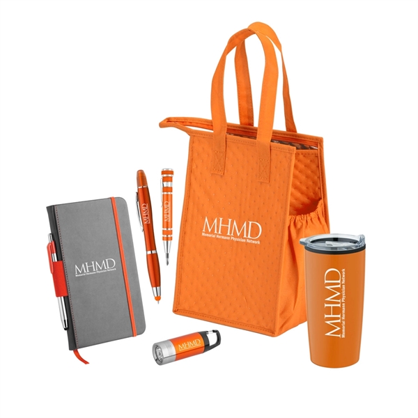 Gift set with insulated cooler tote, notebook set, ballpoint pen with... from ASI 88060 Snugz/USA Inc / Sweda®