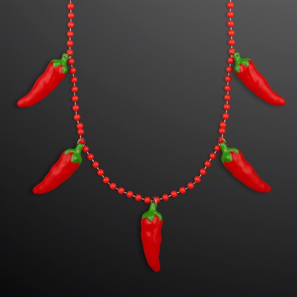 5-Charm Chili Pepper Necklace (NON-Light Up); Blank Pricing... from ASI 34194 ALightPromos