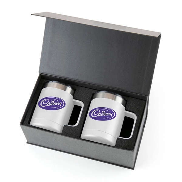 Mug set with two 15-ounce double-wall vacuum insulated stainless steel mugs... from ASI 88060 Snugz/USA Inc / Sweda®