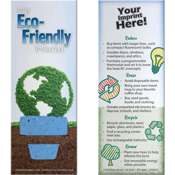 Plant-A-Shape bookmark with educational information on the back and planting directions... from ASI 54100 Fields Manufacturing Inc / Sprout Tyme Line by American Greenwood